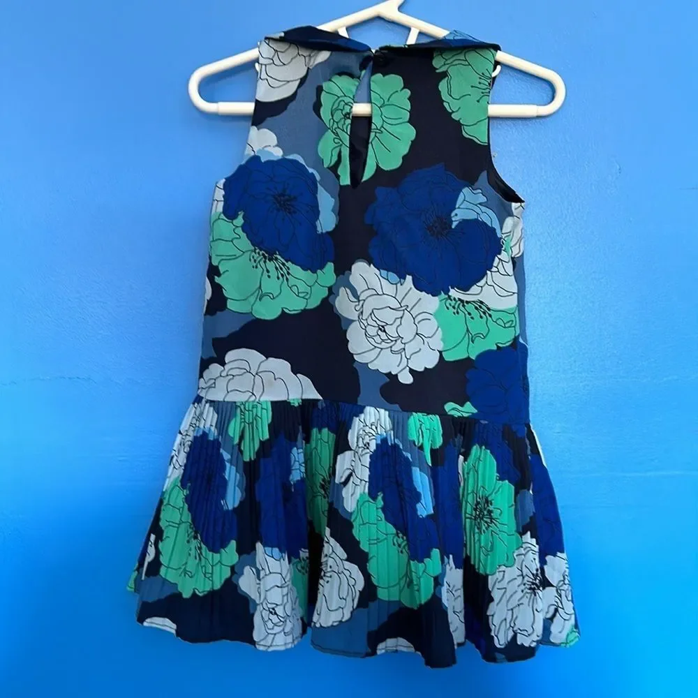 Janie & Jack Girls Dress 2T Big Floral Print Accordion Pleats Party Outfit